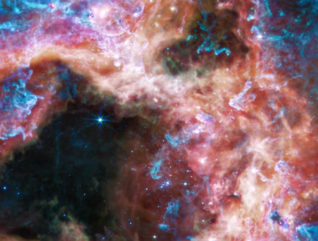 A close-up of the Tarantula Nebula.