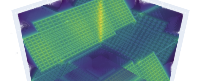 A visualisation of the mathematical model representing electrons in a lattice.