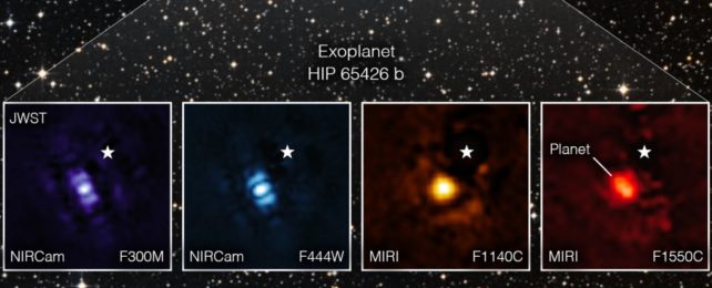 jwst direct image of exoplanet hip-65426 b in different wavelengths