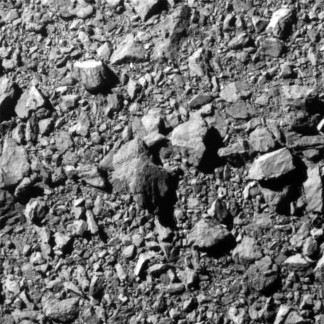 Close-up image of asteroid moon