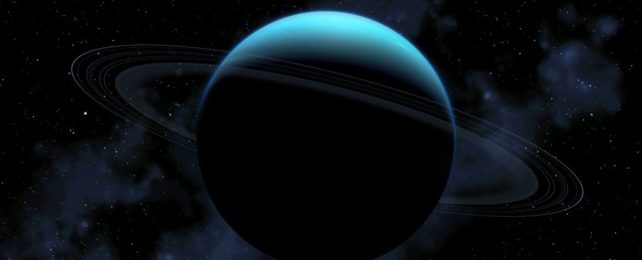 an illustration of Uranus and its rings