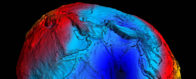 Gravity map of Earth