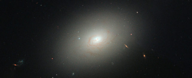 Relatively uniform disc shaped galaxy.