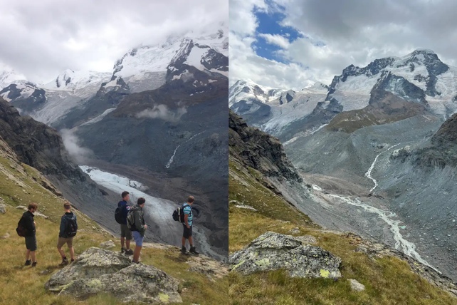 Glacier Comparison Photos Showing Less Ice Over Time