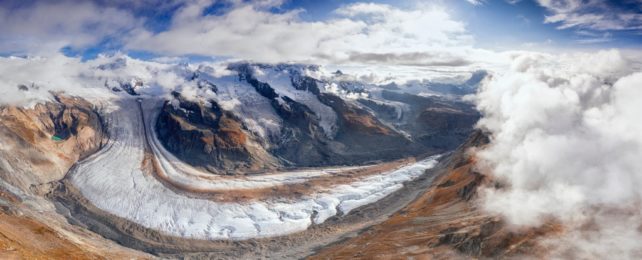 Gornier Glacier On Bright Day