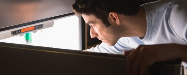 Man Opens Fridge At Night