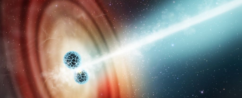 Wyrzucona materia wyłoniła się z rozbijających się gwiazd neutronowych, aby złamać prędkość światła: ScienceAlert