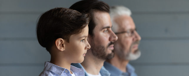 Three generations of men