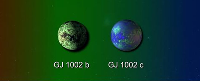 Illustration of two exoplanets