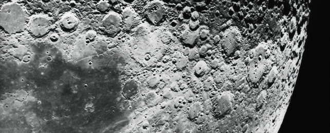 Moon surface from space