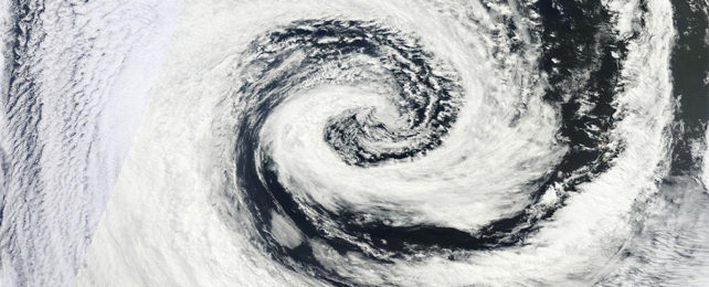 Satellite image of a storm
