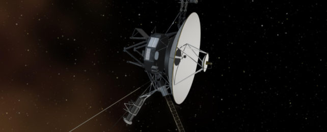 An illustration of Voyager 1 in space.