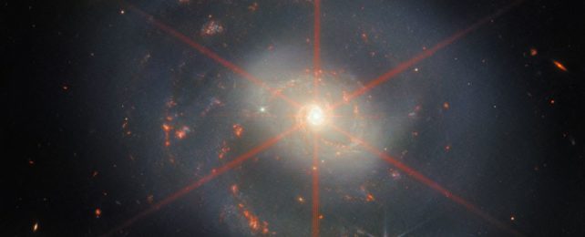 Stunning JWST Photo Transforms a Distant Galaxy Into a Sparkling Christmas Ornament