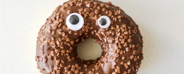 Chocolate Donut With Googly Eyes