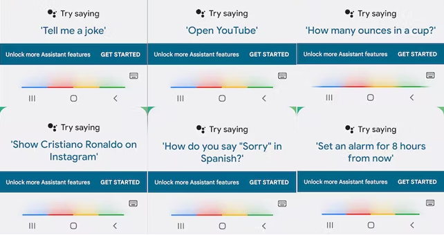 six example suggestions for using google assistant