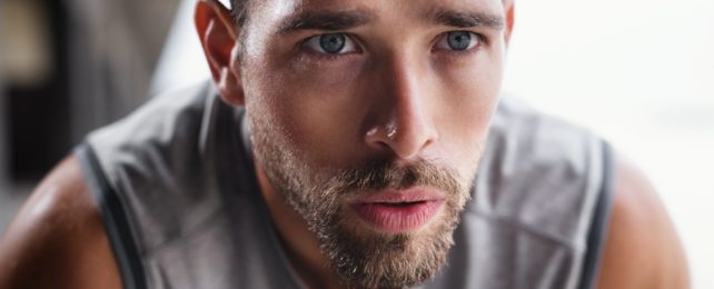 Close up of man working out