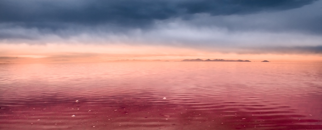 Red Waters Of Great Salt Lake Utah