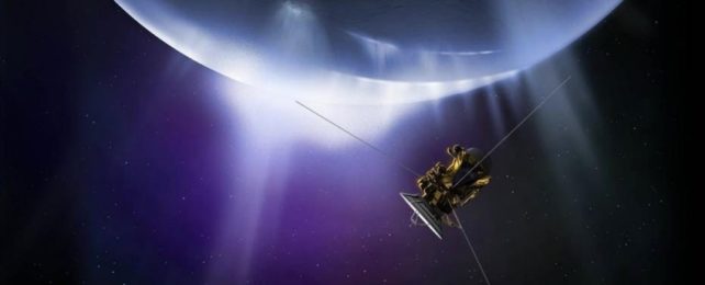 Spacecraft Flying Through Plumes