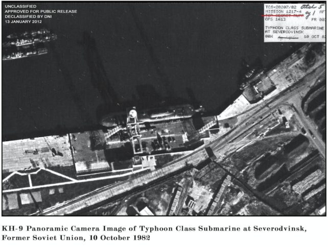 Black and white photo showing soviet port.