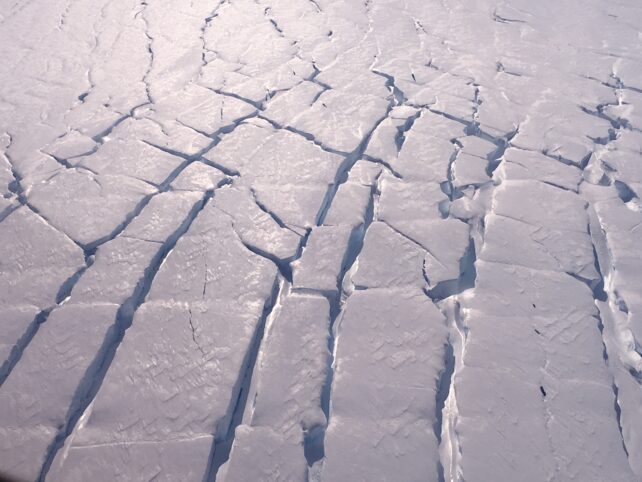 Cracks in Thwaites Glacier