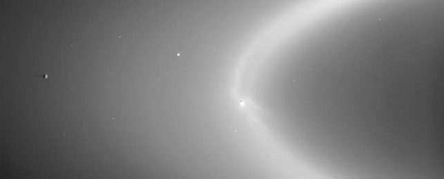 Enceladus in Saturn's D ring