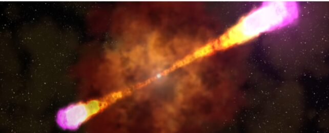 An artist rendering of a gamma-ray burst.