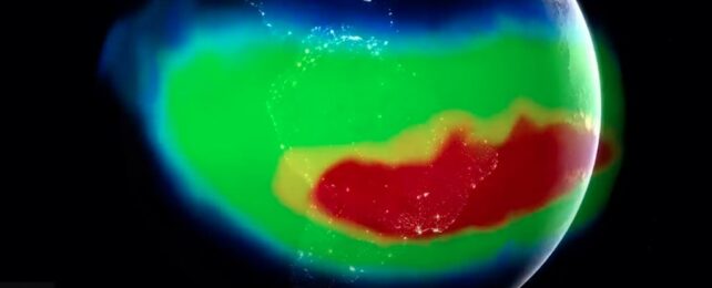 Giant Colorful Anomaly ABove Earth