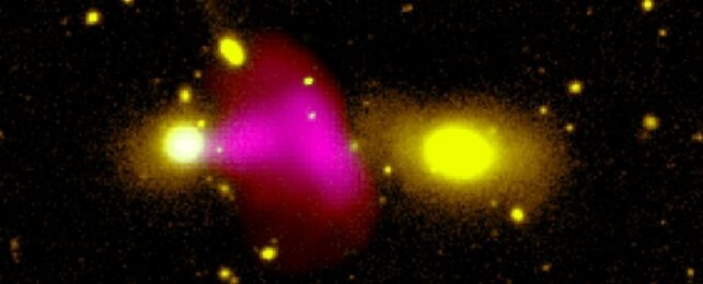 This Extremely Weird Galaxy Is Blasting Plasma at Its Friend