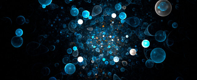 abstract of blue circles spreading against a black background