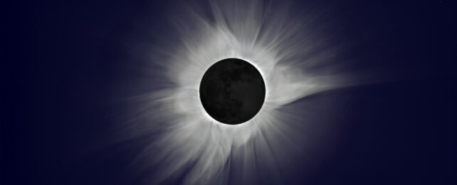 Image of total solar eclipse showing Sun's corona.