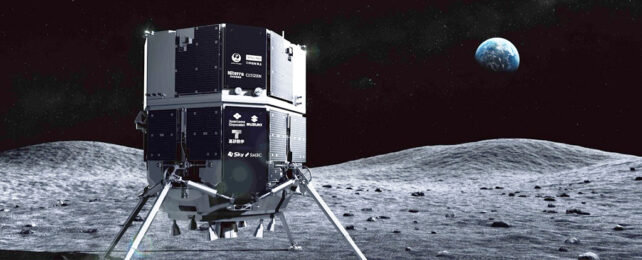 artist's impression of the Hakuto lander on the Moon