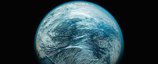artist's impression of a frozen Earth