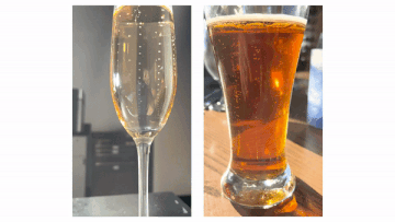 Bulles de bière et de champagne