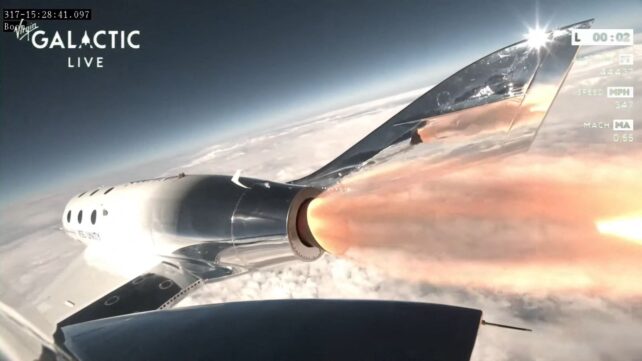 Virgin Galactic flight mid air