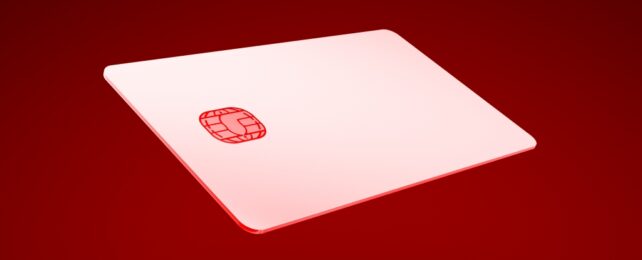 Credit Card On Red Background