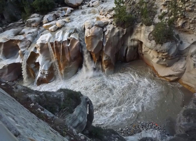 Ganges River Waterfall At Gangotri Glacier