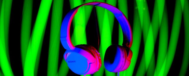 Headphones And Green Lights