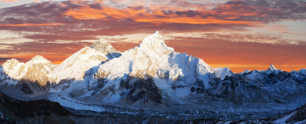 Mount Everest Glaciers At Sunset