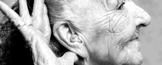 70 Year Old Woman With Hearing Aid