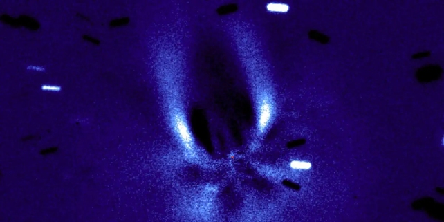 Blue Image Of Comet