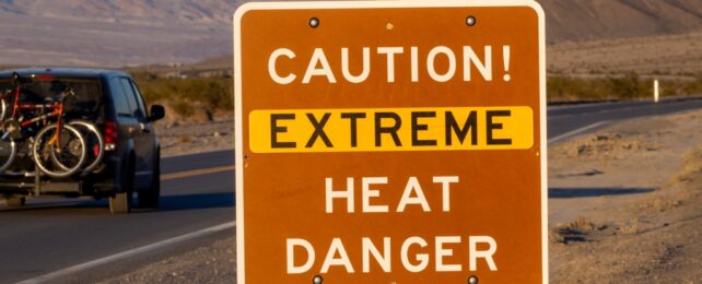 Heat Danger Sign In Desert