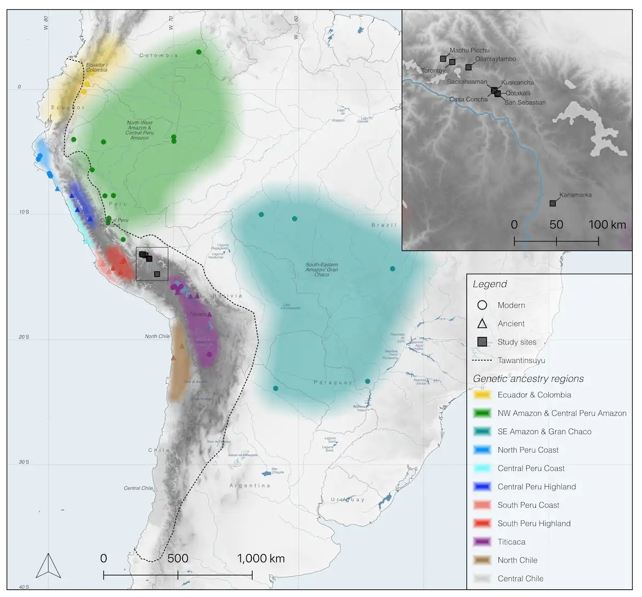 Machu Picchu: Ancient DNA Sheds New Light on Lost City of The Incas IncaDiversityMap