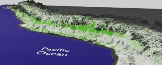 3D rendering of Peru's coastline