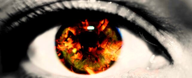 Fire Reflection In Eye