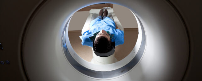 Man in MRI machine