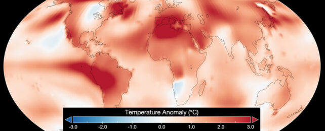 Map of global temperature anomalies for July 2023.