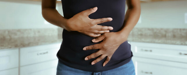 Woman stomach pain