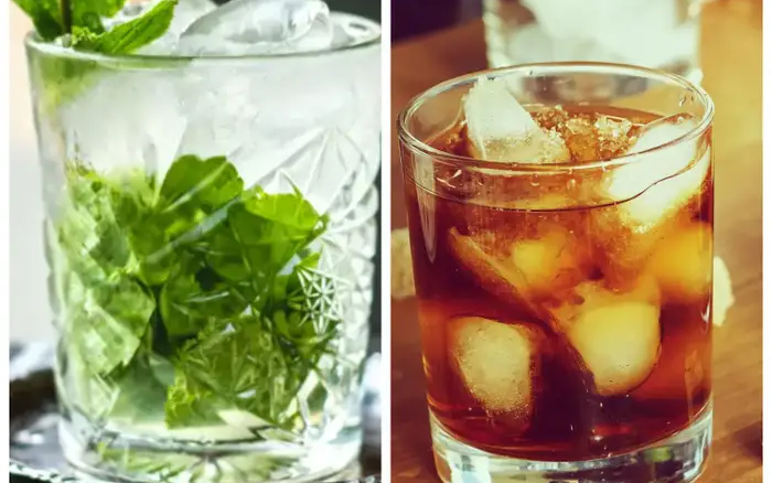 mojito and diet rum and coke