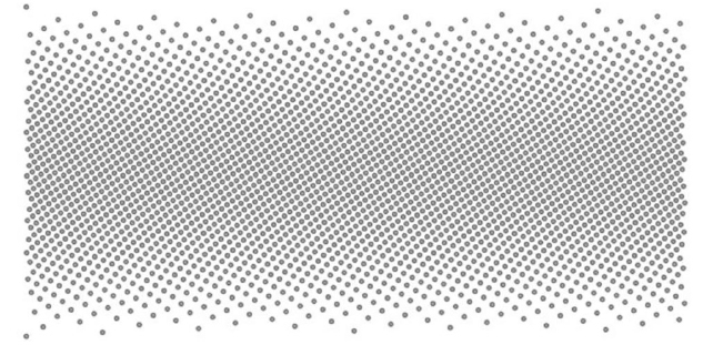 A set of 3000 points mapping a Fibonacci spiral onto a sphere, shown as grey dots