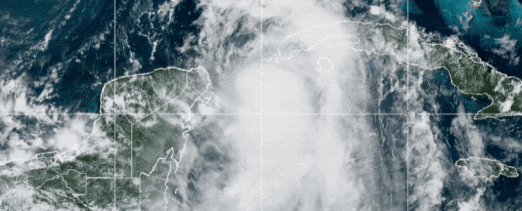 animation of tropic storm idalia over gulf of mexico